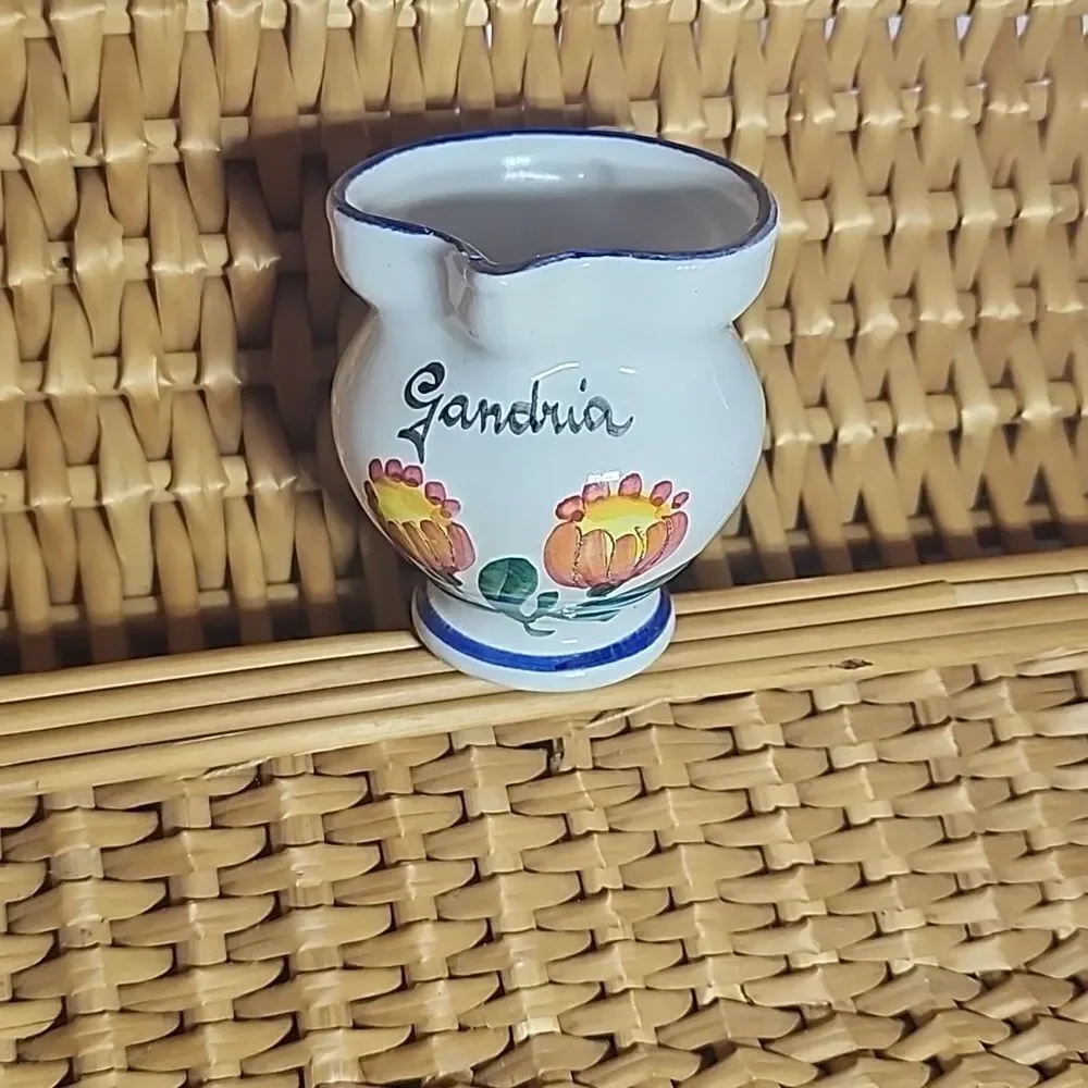 Vintage Handpainter Small Pitcher/Creamer Souvenir Gandria Switzerland
